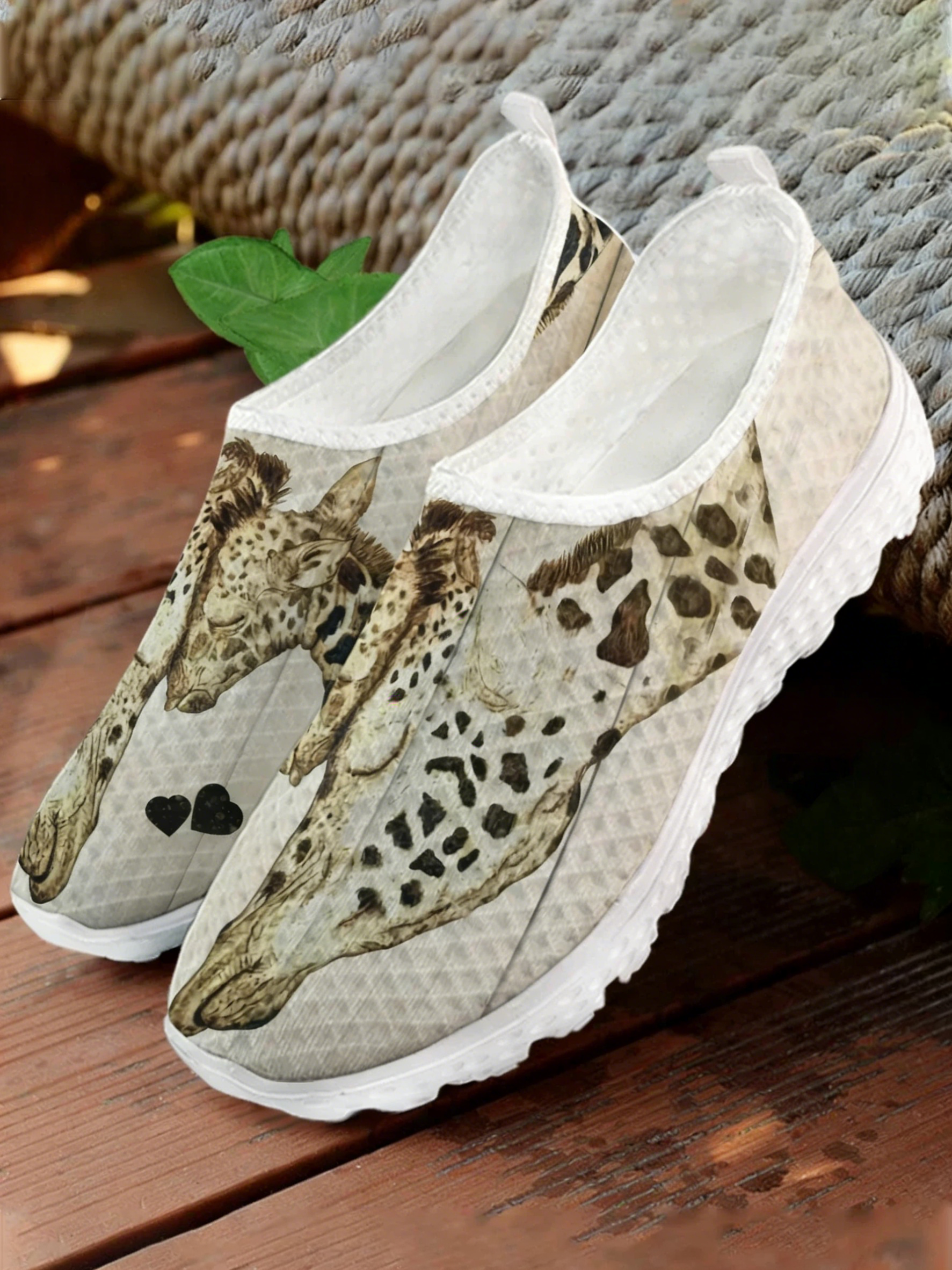 Cartoon Giraffe Print Mesh Hig - Women'S Shoes For Tennis ulasan dan harga