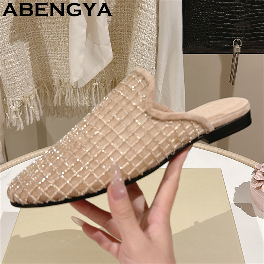 Shiny Lace Mesh Round Toe Flat - Loafer Flat Women ulasan dan harga