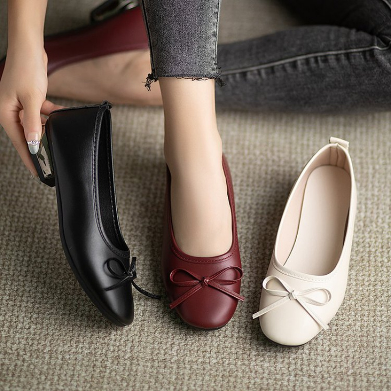 Elegant Bowknot Flat Shoes for - Pointed Toe Flat ulasan dan harga